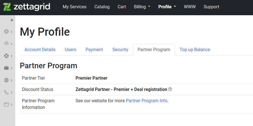 Partner Program Status